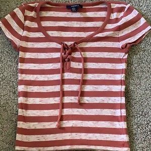 Forever 21 S short sleeve striped ribbed top